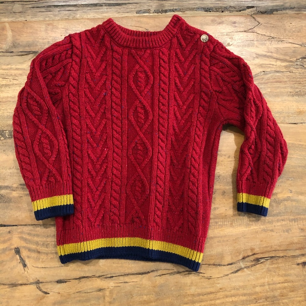 Next Cable knit red holiday classic sweater 3T